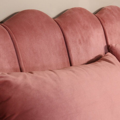 Lizzely Garden & Living Zitbank Belle 3 zits velvet oud roze 180cm stof bankstel incl. 3 kussens bank