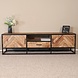 Lizzely Garden & Living TV meubel industrieel mangohout Danae lichtbruin visgraat 180cm tv kast duurzaam mango massief hout tv-meubel