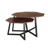 Lizzely Garden & Living Salontafel 2delig mangohout hexagon Loes industrieel massief hout mango Lizzely Garden & Living Salontafel 2delig mangohout hexagon Loes industrieel massief hout mango