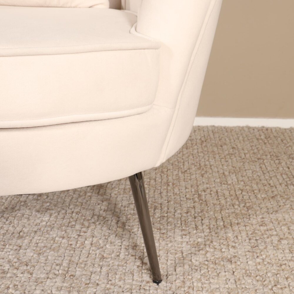 Fauteuil zitbank 1 persoons belle velvet crème