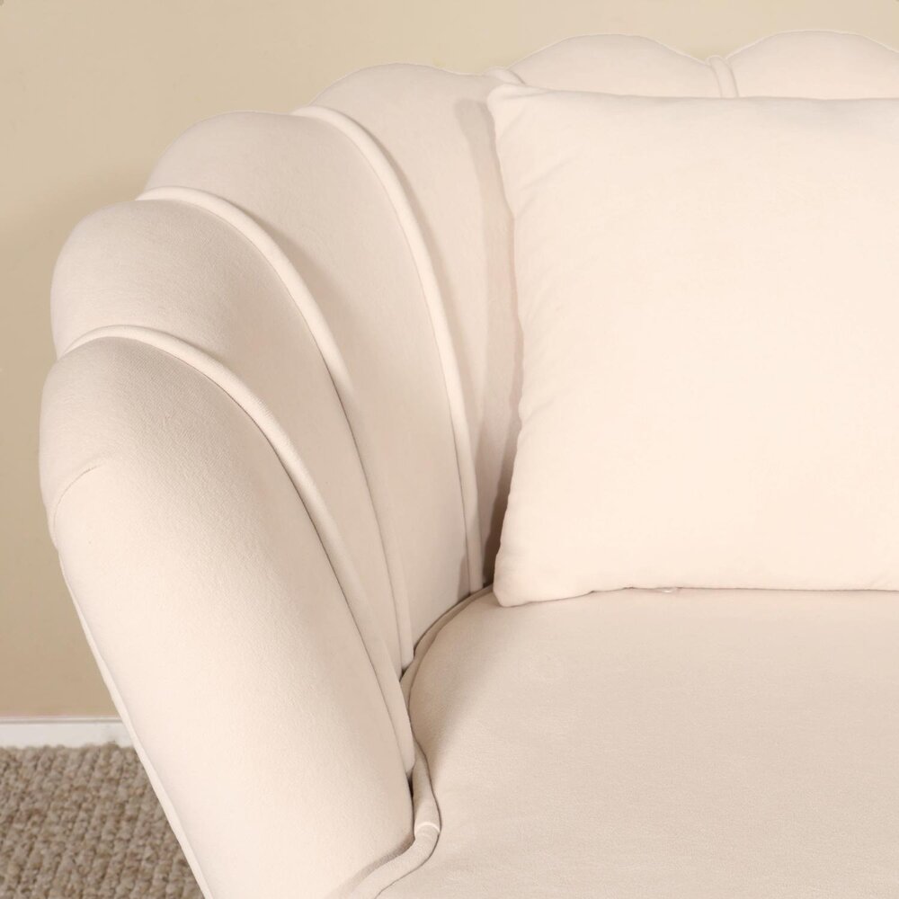 Fauteuil zitbank 1 persoons belle velvet crème
