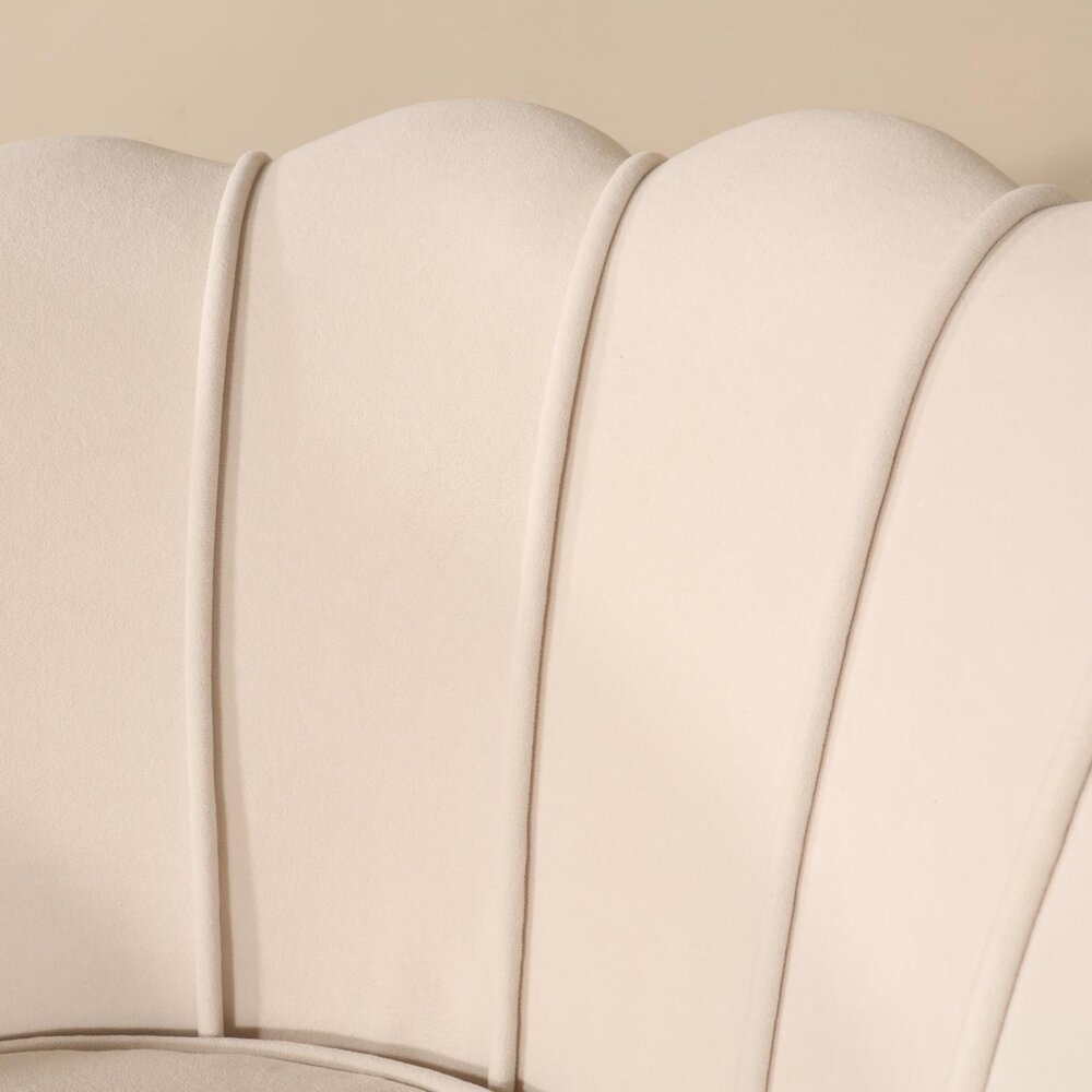 Fauteuil zitbank 1 persoons belle velvet crème