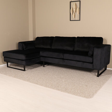 Lizzely Garden & Living Hoekbank Tavero 280cm zwart links