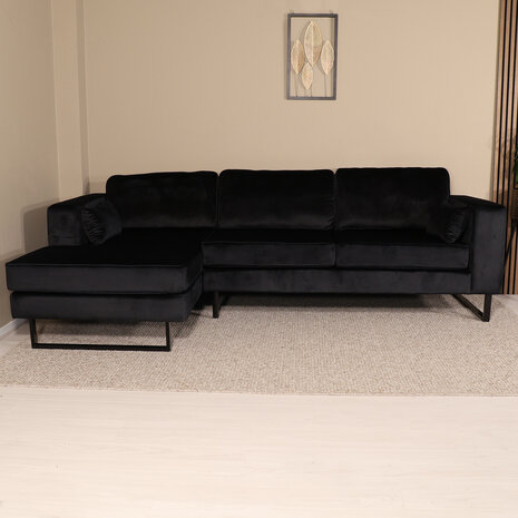 Lizzely Garden & Living Hoekbank Tavero 280cm zwart links