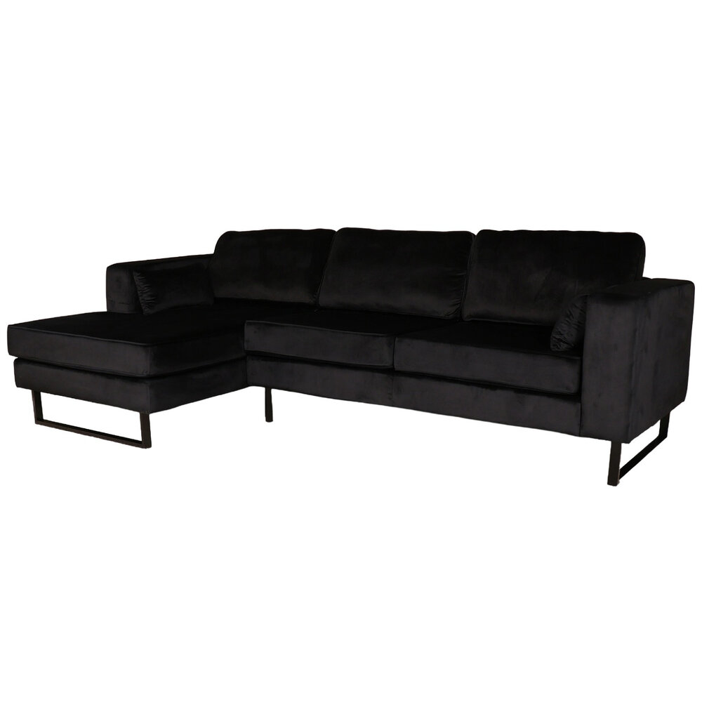 Hoekbank Tavero 280cm zwart links