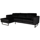 Lizzely Garden & Living Hoekbank Tavero zwart velvet 280cm links