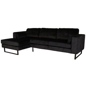 Lizzely Garden & Living Hoekbank Tavero zwart velvet 280cm links