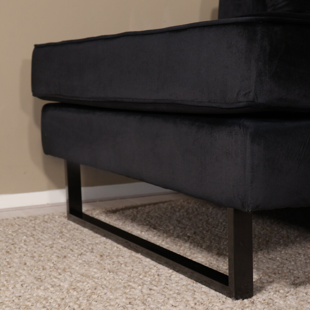 Hoekbank Tavero 280cm zwart links