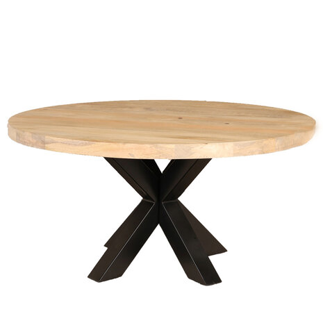 Lizzely Garden & Living Salontafel rond mangohout 90cm Jesse lichtbruin