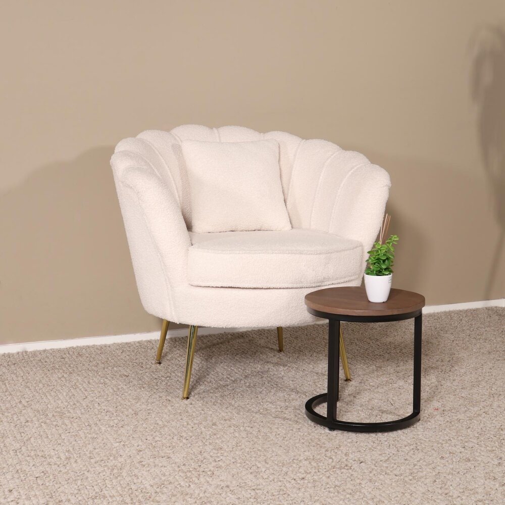 Fauteuil zitbank 1 persoons Belle teddy wit Fauteuil zitbank 1 persoons Belle teddy wit