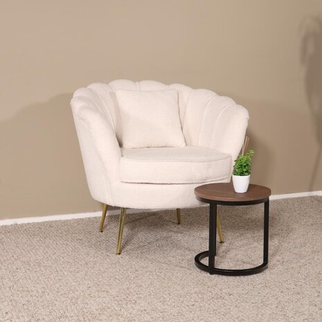 Lizzely Garden & Living Fauteuil zitbank 1 persoons Belle teddy wit Lizzely Garden & Living Fauteuil zitbank 1 persoons Belle teddy wit