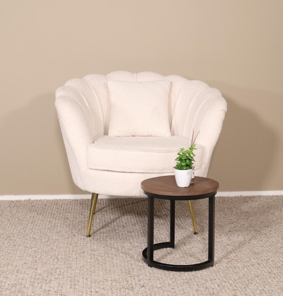 Fauteuil zitbank 1 persoons Belle teddy wit Fauteuil zitbank 1 persoons Belle teddy wit