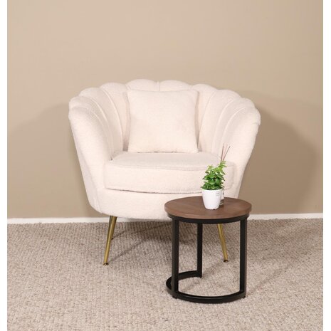 Lizzely Garden & Living Fauteuil zitbank 1 persoons Belle teddy wit Lizzely Garden & Living Fauteuil zitbank 1 persoons Belle teddy wit