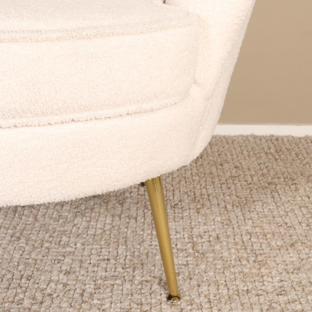 Fauteuil zitbank 1 persoons Belle teddy wit Fauteuil zitbank 1 persoons Belle teddy wit