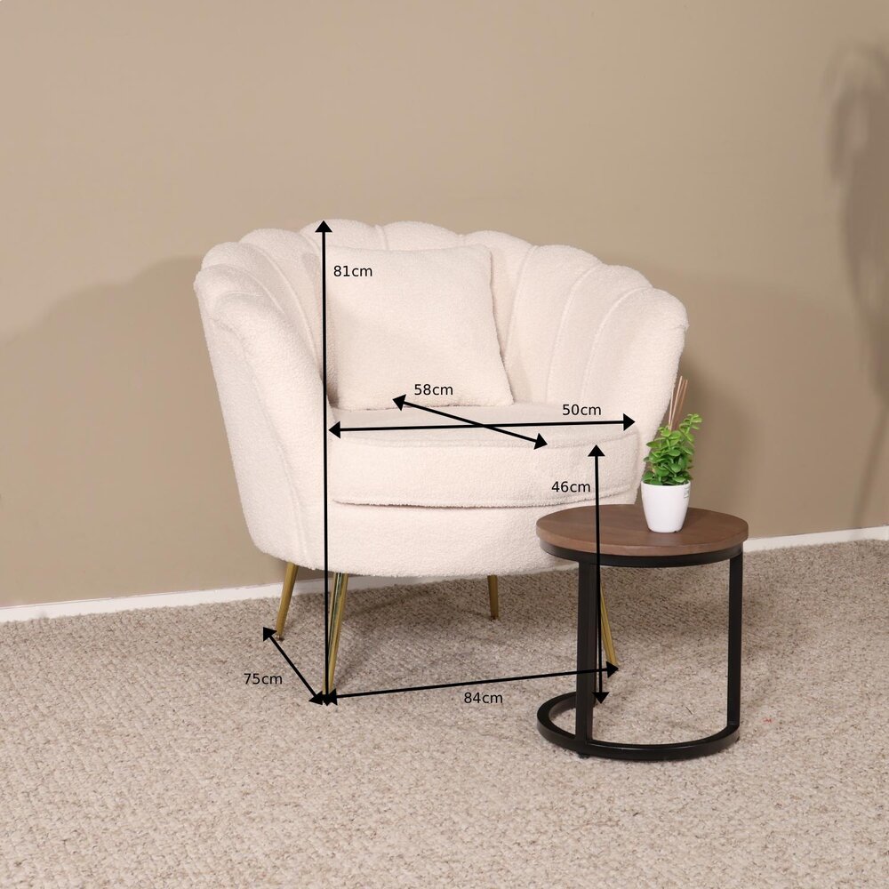 Fauteuil zitbank 1 persoons Belle teddy wit Fauteuil zitbank 1 persoons Belle teddy wit