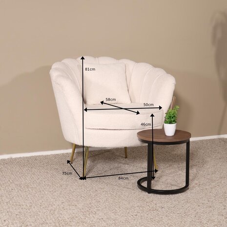 Lizzely Garden & Living Fauteuil zitbank 1 persoons Belle teddy wit Lizzely Garden & Living Fauteuil zitbank 1 persoons Belle teddy wit