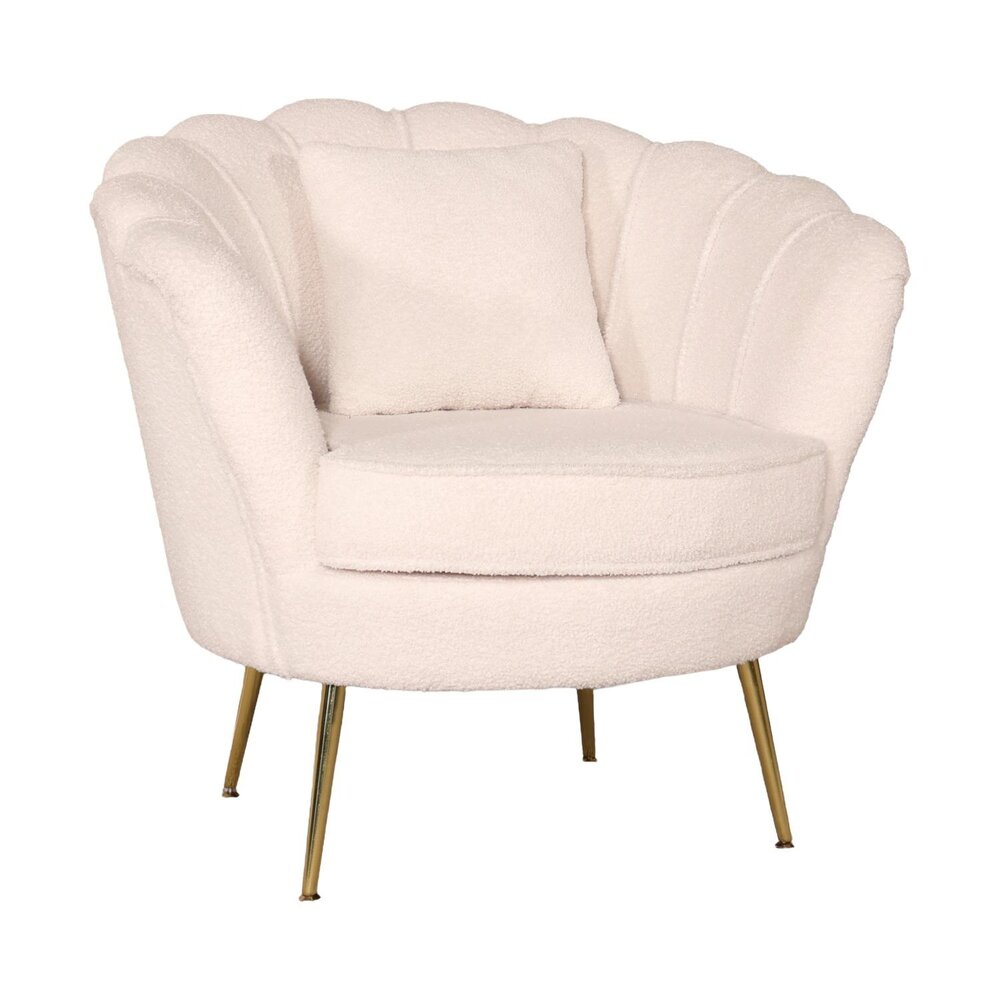 Fauteuil zitbank 1 persoons Belle teddy wit Fauteuil zitbank 1 persoons Belle teddy wit