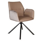 Lizzely Garden & Living Eetkamerstoel draaibaar bruin chenille Emily Lizzely Garden & Living Eetkamerstoel draaibaar bruin chenille Emily