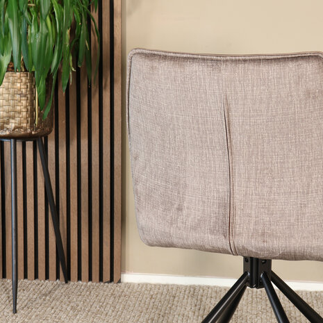 Lizzely Garden & Living Eetkamerstoel draaibaar bruin chenille Emily