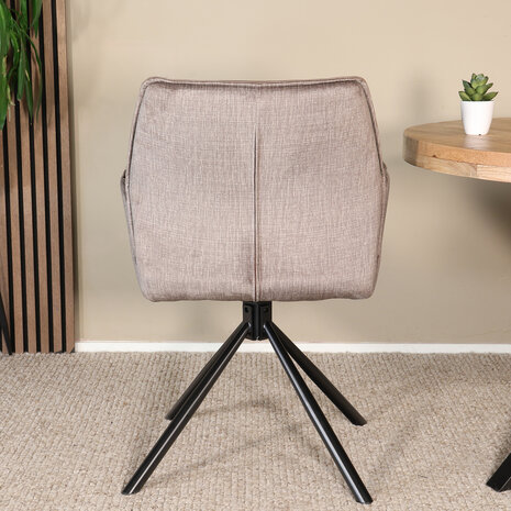 Lizzely Garden & Living Eetkamerstoel draaibaar bruin chenille Emily