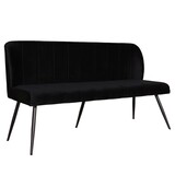 Lizzely Garden & Living Eetkamerbank 160cm Sally velvet zwart bank