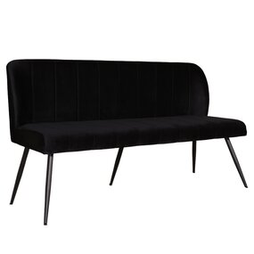 Lizzely Garden & Living Eetkamerbank 160cm Sally velvet zwart bank