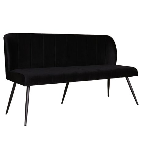 Lizzely Garden & Living Eetkamerbank 160cm Sally velvet zwart bank