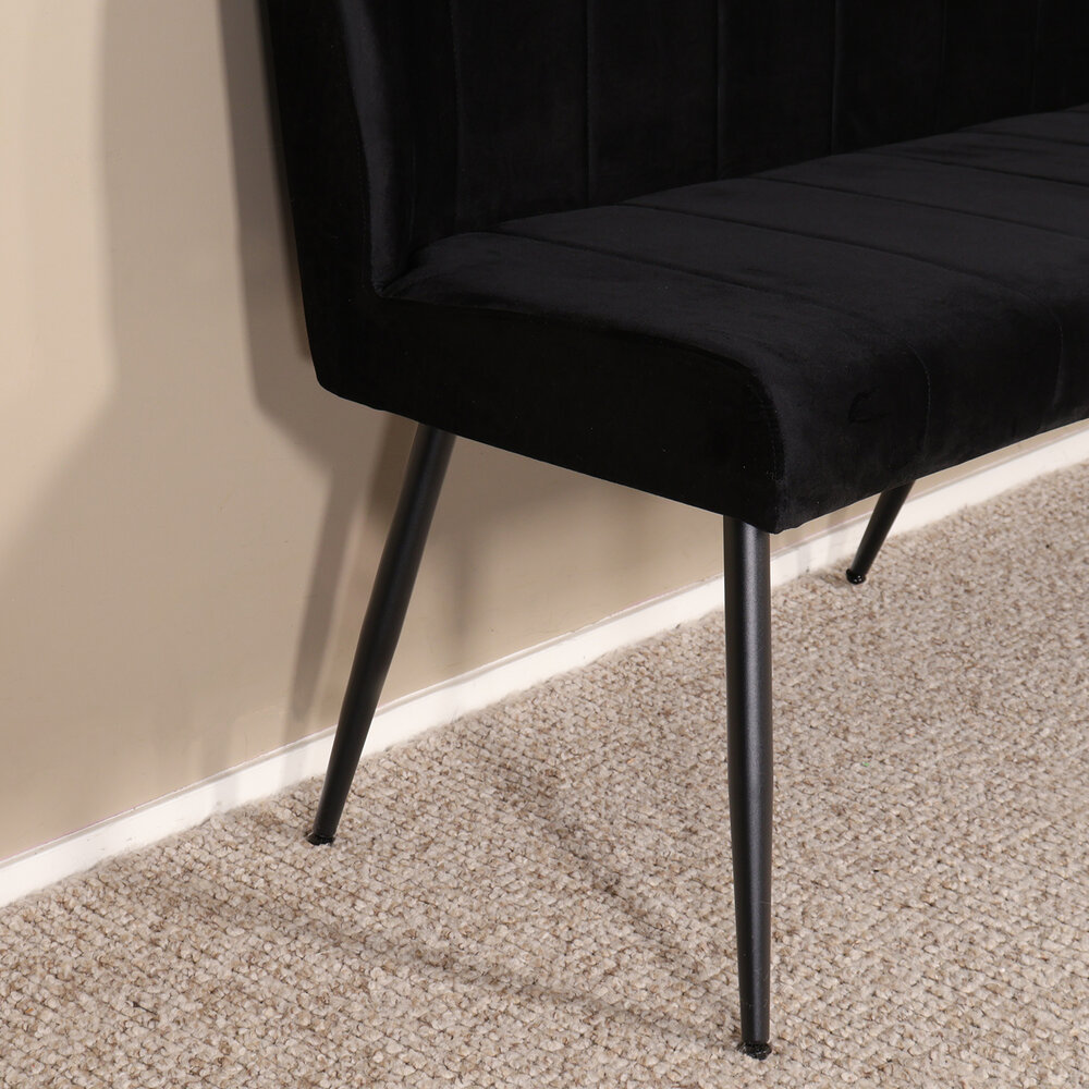 Eetkamerbank 160cm Sally velvet zwart bank