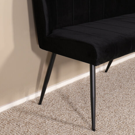 Lizzely Garden & Living Eetkamerbank 160cm Sally velvet zwart bank
