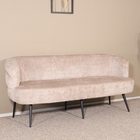 Lizzely Garden & Living Eetkamerbank Quinn 180cm taupe chenille