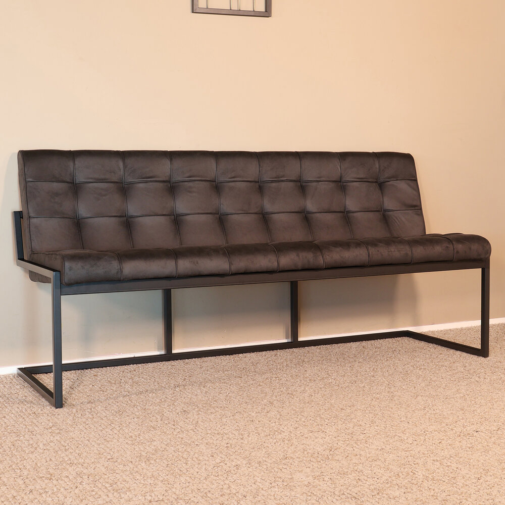 Eetkamerbank Vito 180cm zwart microvezel eetbank Eetkamerbank Vito 180cm zwart microvezel eetbank