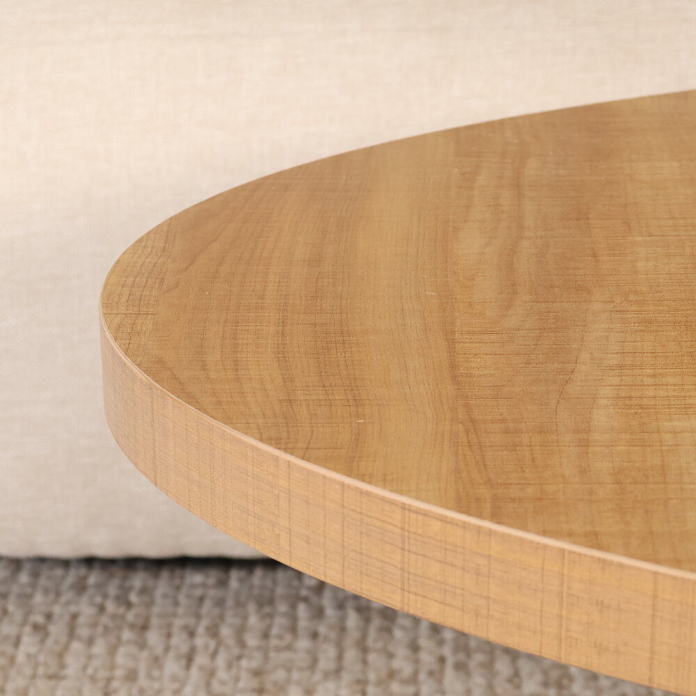 Salontafel ovaal melamine lichtbruin Denzel 120cm