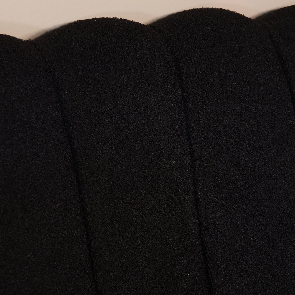 Zitbank Belle 2 zits teddy zwart bankstel 140cm stof incl. 2 kussens bank