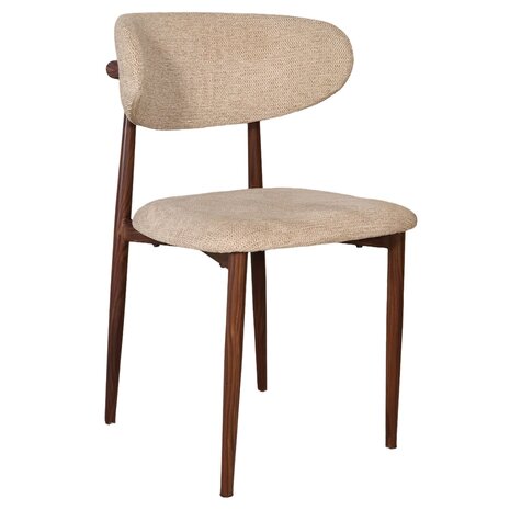 Lizzely Garden & Living Eetkamerstoel Reika walnoot bruin japandi stijl eetstoel