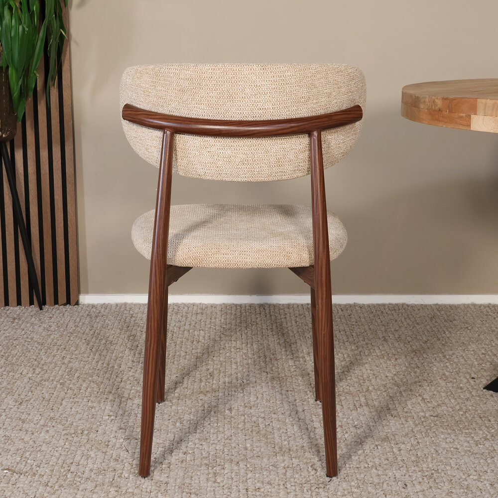 Eetkamerstoel Reika walnoot bruin japandi stijl eetstoel