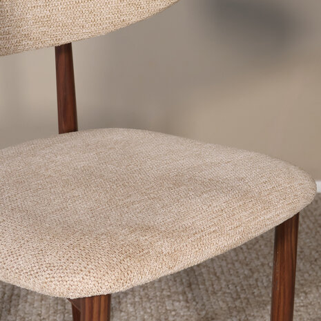 Lizzely Garden & Living Eetkamerstoel Reika walnoot bruin japandi stijl eetstoel