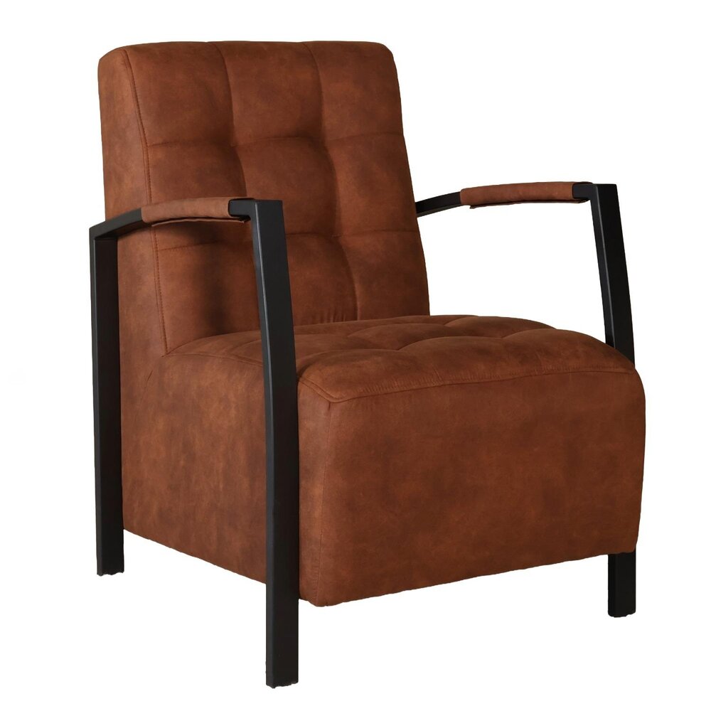 Fauteuil Noud cognac microvezel