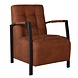 Lizzely Garden & Living Fauteuil Noud cognac microvezel