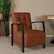 Lizzely Garden & Living Fauteuil Noud cognac microvezel