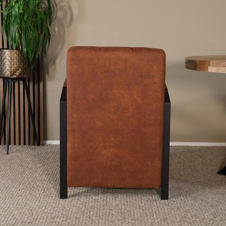 Lizzely Garden & Living Fauteuil Noud cognac microvezel