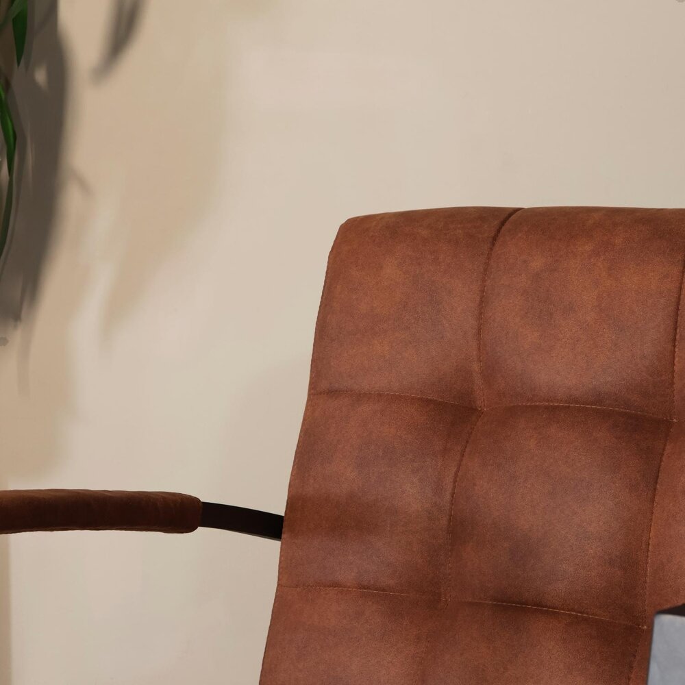 Fauteuil Noud cognac microvezel