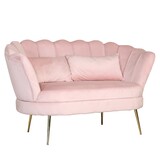 Lizzely Garden & Living Zitbank Belle 2 zits velvet roze bankstel 140cm stof incl. 2 kussens bank
