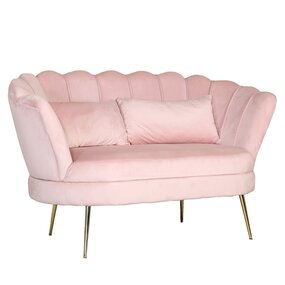 Lizzely Garden & Living Zitbank Belle 2 zits velvet roze bankstel 140cm stof incl. 2 kussens bank