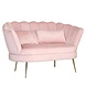 Lizzely Garden & Living Zitbank Belle 2 zits velvet roze bankstel 140cm stof incl. 2 kussens bank