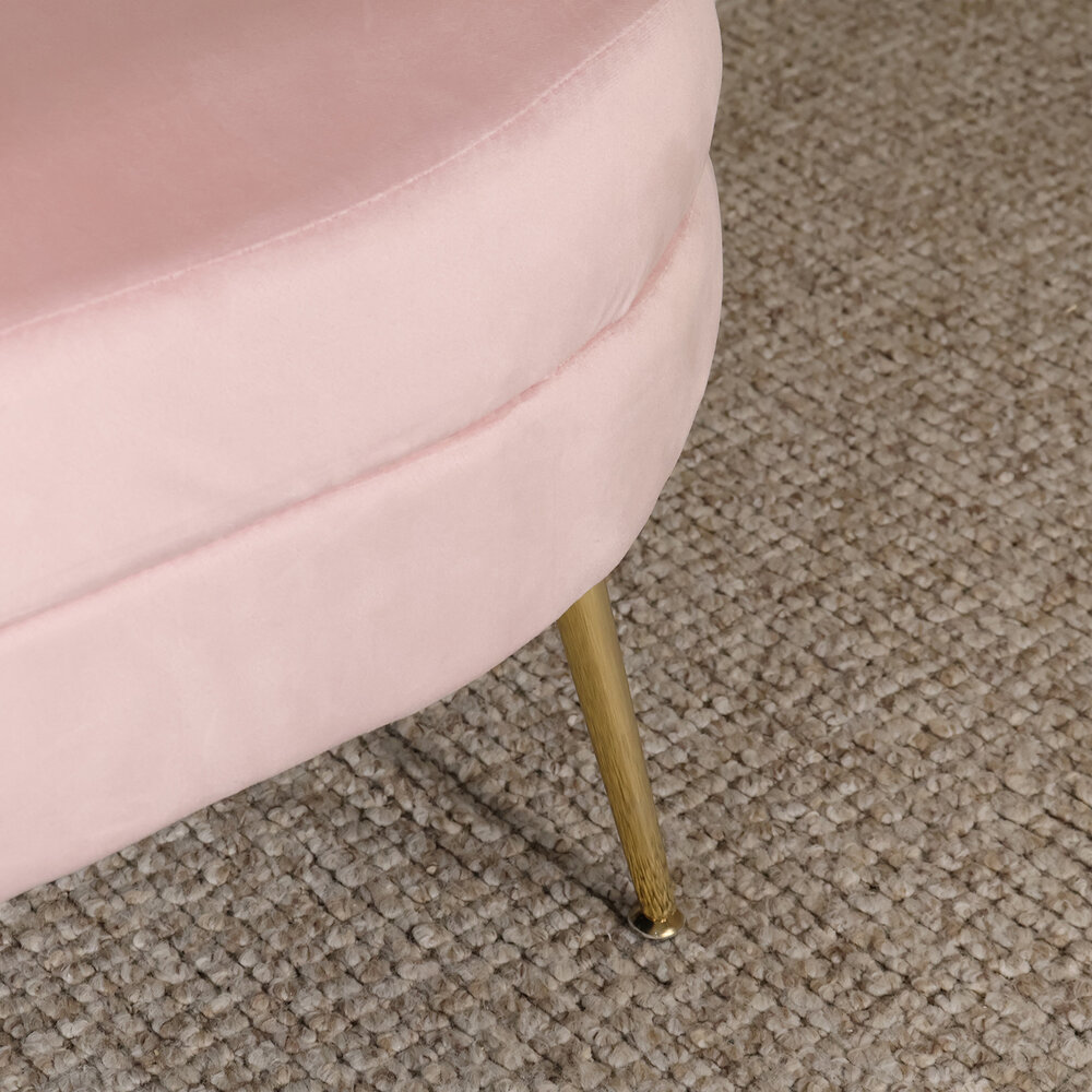 Zitbank Belle 2 zits velvet roze bankstel 140cm stof incl. 2 kussens bank