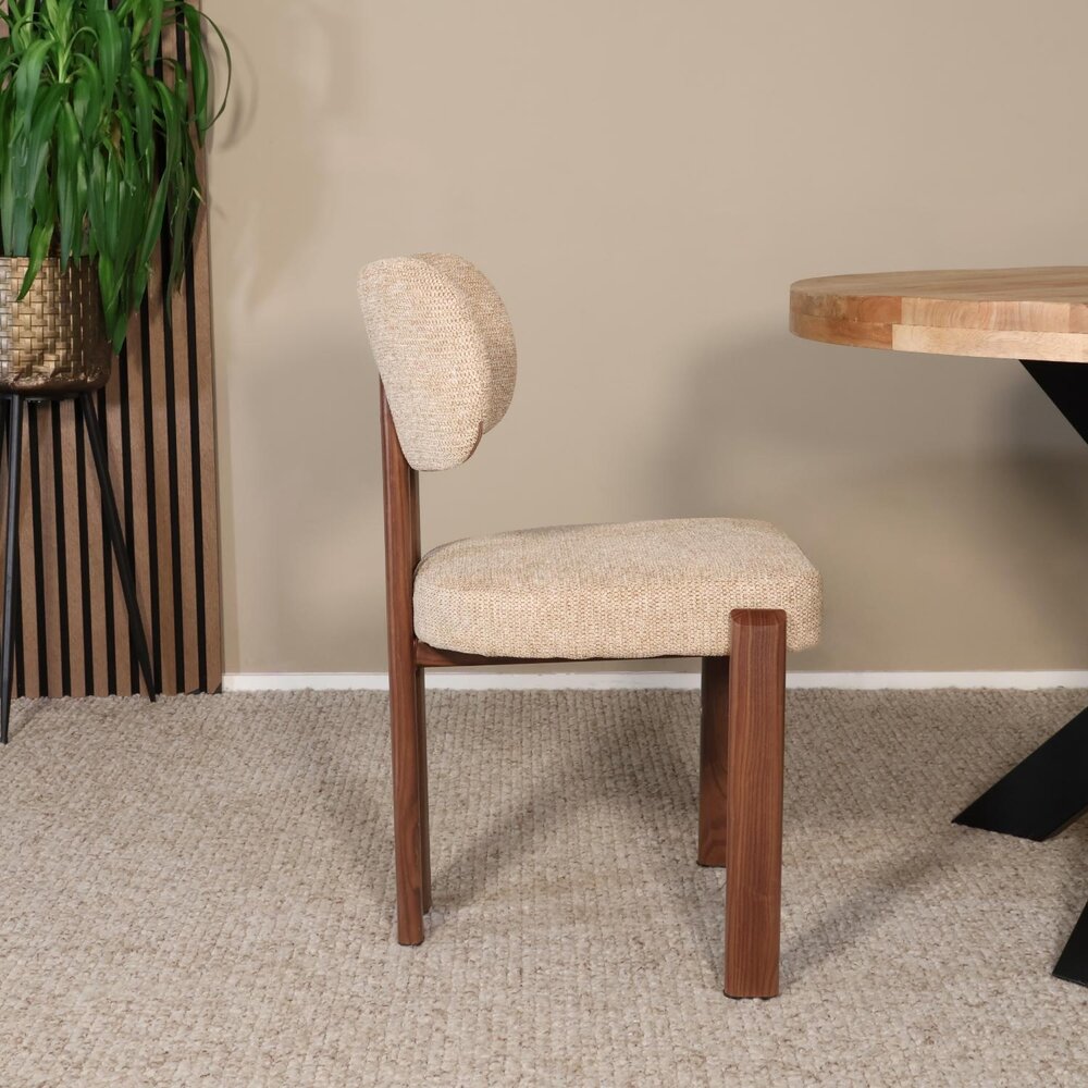 Eetkamerstoel Naomi walnoot bruin