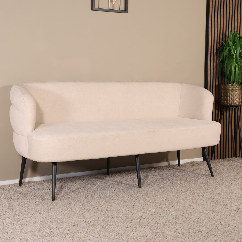 Eetkamerbank Quinn 180cm beige chenille