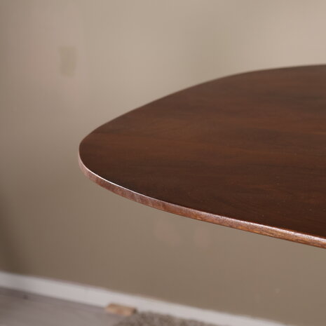 Lizzely Garden & Living Eettafel deens ovaal mangohout 160cm Austin walnoot bruin ovale tafel duurzaam mango eetkamertafel