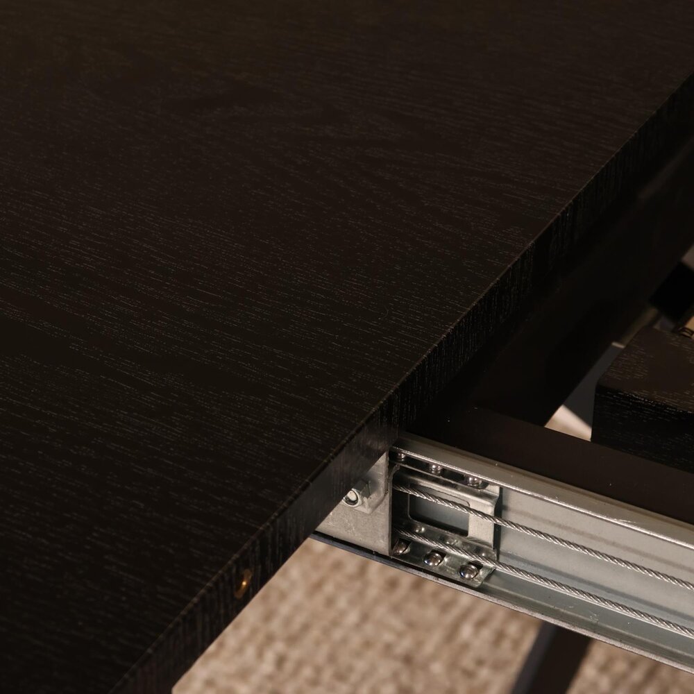 Uitschuifbare eettafel ovaal 180-240cm Liam zwart MDF eetkamer tafel