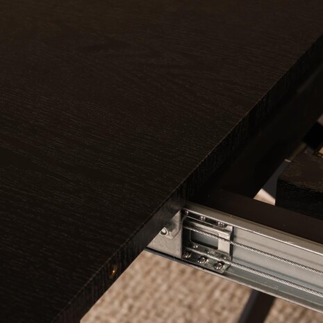 Lizzely Garden & Living Uitschuifbare eettafel ovaal 180-240cm Liam zwart MDF eetkamer tafel